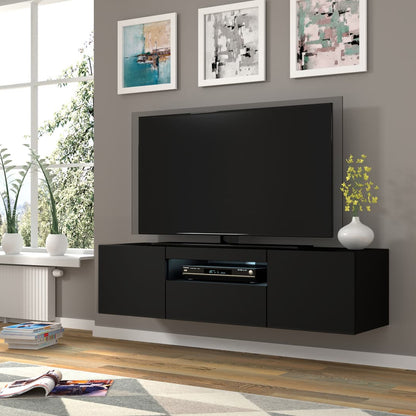 Aura Floating TV Stand in Black Matt 150cm