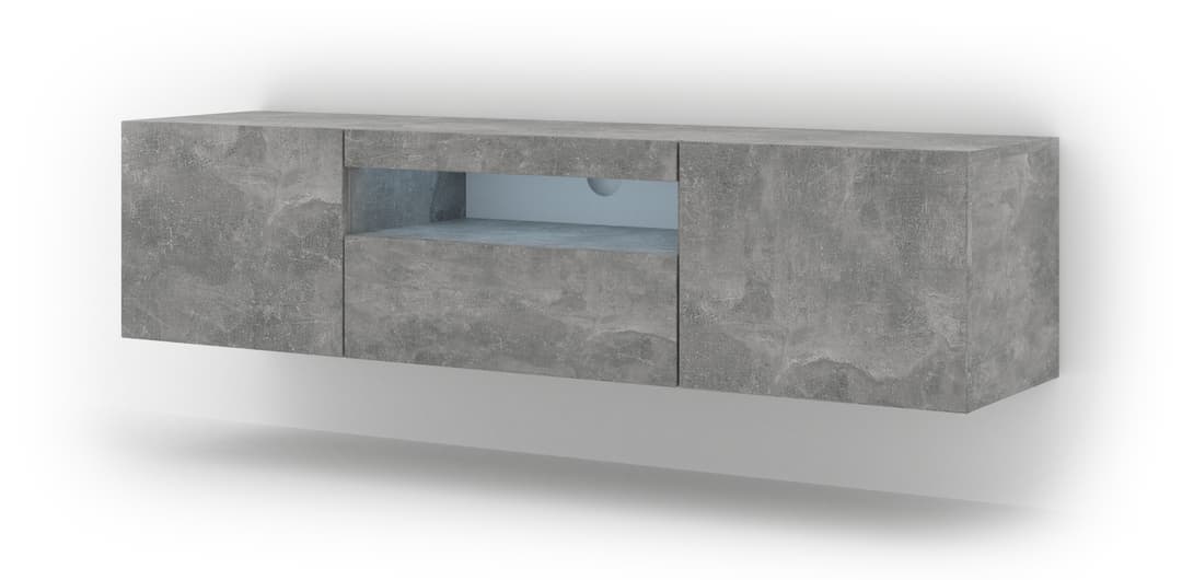 Aura Floating TV Stand in Concrete Grey 150cm