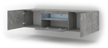 Aura Floating TV Stand in Concrete Grey 150cm