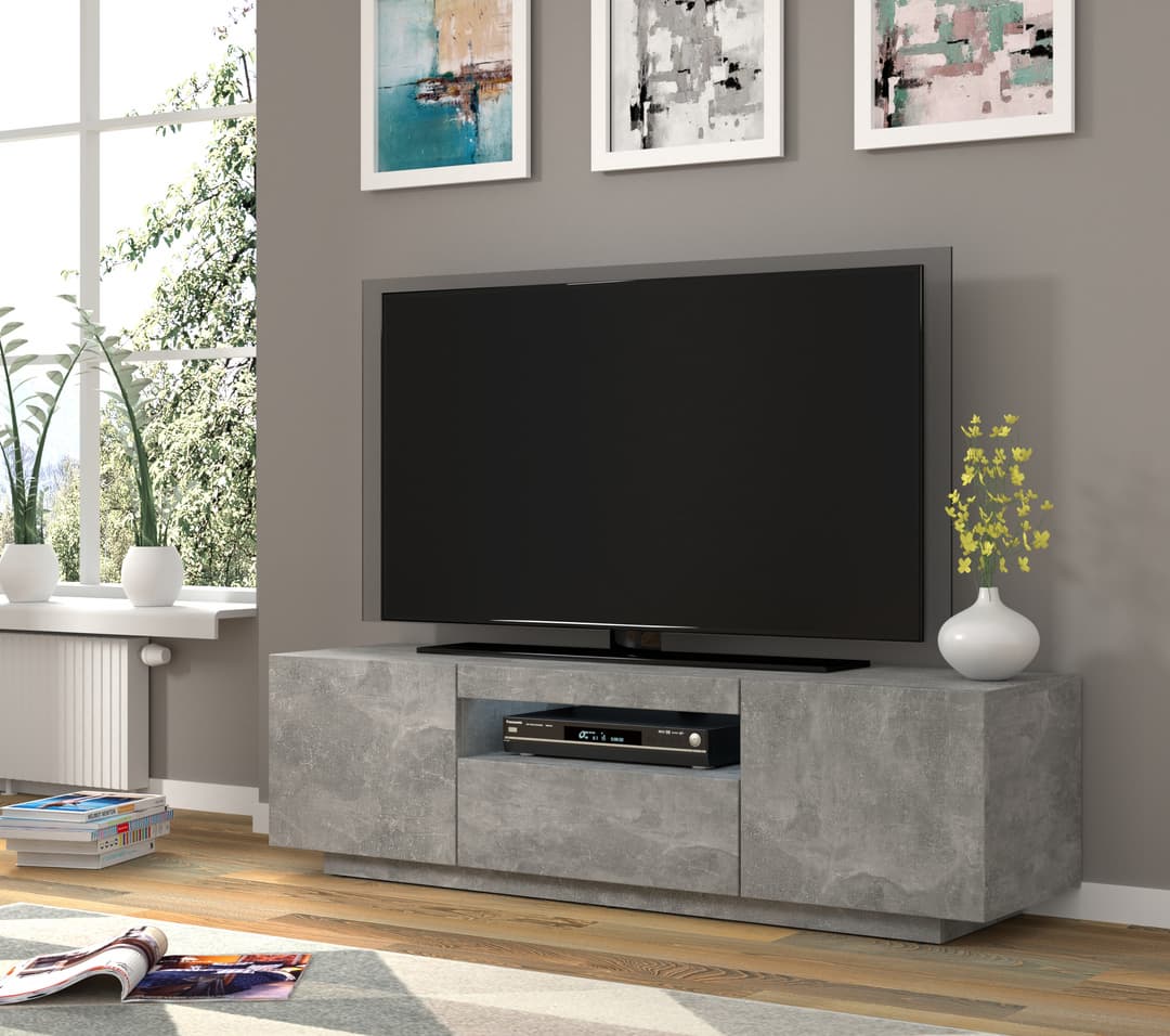 Aura Floating TV Stand in Concrete Grey 150cm