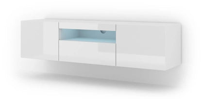 Aura Floating TV Stand in White Gloss 150cm