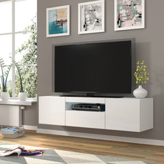 Aura Floating TV Stand in White Gloss 150cm