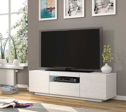Aura Floating TV Stand in White Gloss 150cm
