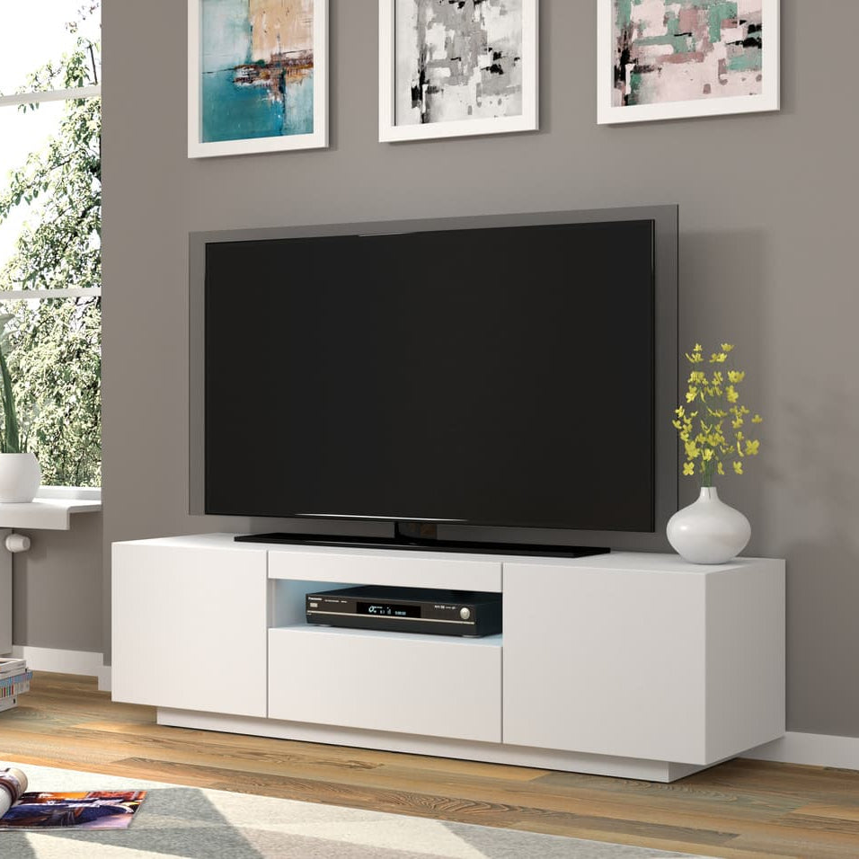 Aura Floating TV Stand in White Matt 150cm