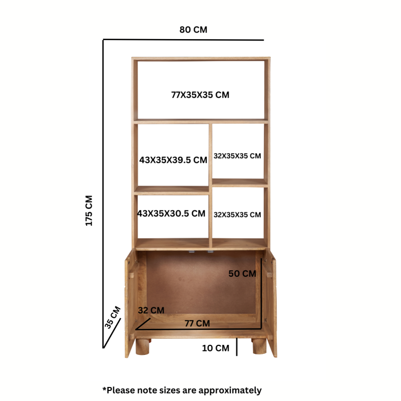 Austin Solid Wooden Tall Bookcase