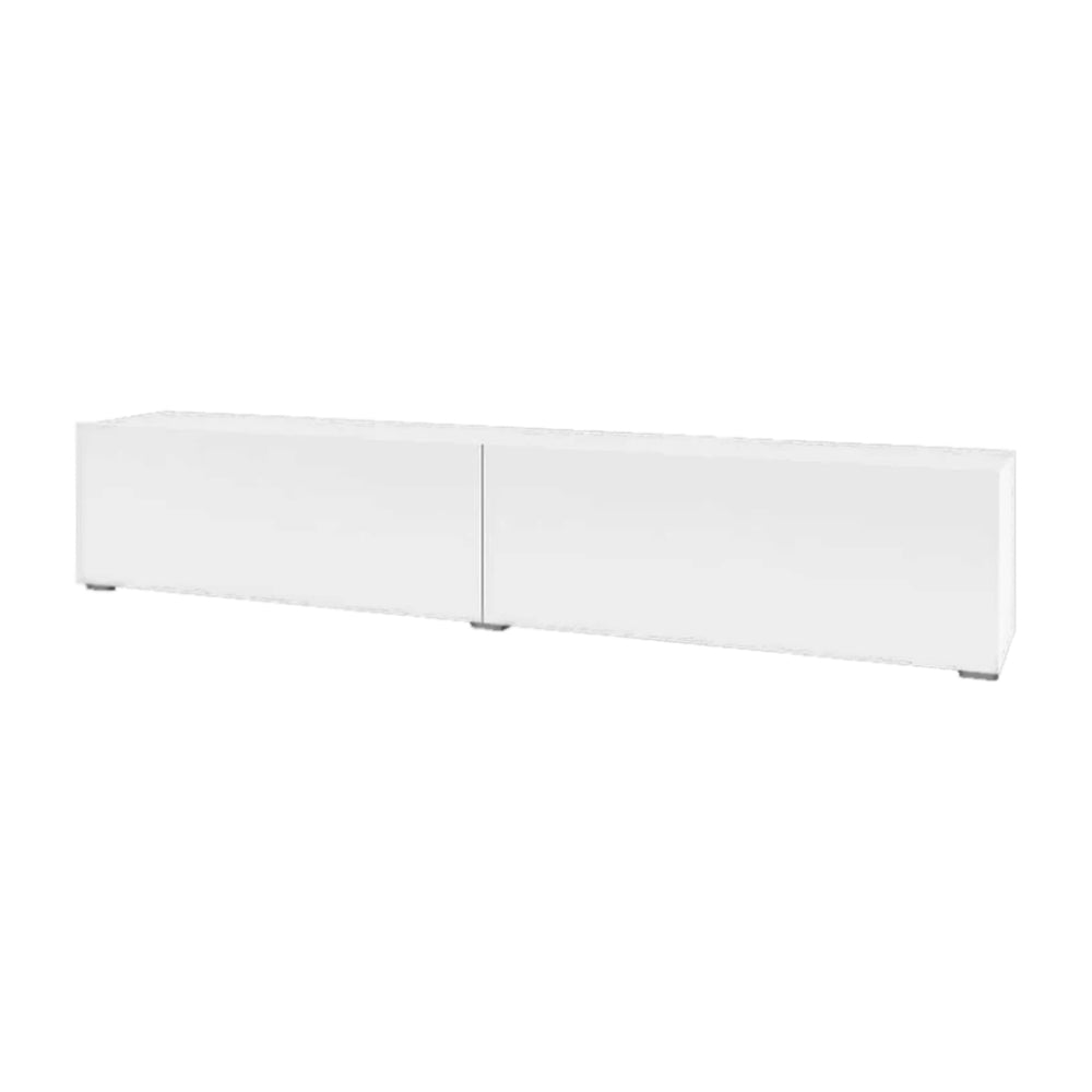 Ava Large Floating TV Unit in Matt White - 180cm - Wall Mount - UK