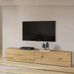 Ava Large Floating TV Unit in Oak Artisan - 180cm - Wall Mount - UK