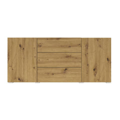 Ava Wooden Sideboard with 2 Doors and 3 Drawers in Oak Artisan - 140cm