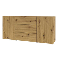 Ava Wooden Sideboard with 2 Doors and 3 Drawers in Oak Artisan - 140cm