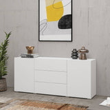 Ava Wooden Sideboard with 2 Doors and 3 Drawers in White Matt - 140cm