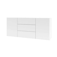 Ava Wooden Sideboard with 2 Doors and 3 Drawers in White Matt - 140cm