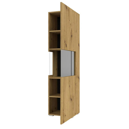 Ava Wooden Tall Display Cabinet in Oak Artisan