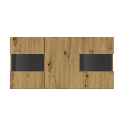 Ava Wooden Wide Display Cabinet in Oak Artisan - 120cm