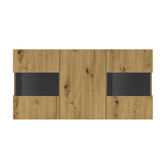 Ava Wooden Wide Display Cabinet in Oak Artisan - 120cm