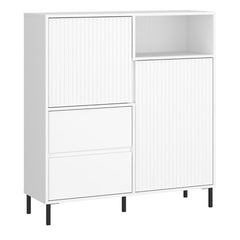 Avenale Sideboard 2 Door 2 Drawer in Alpine White High Gloss - Furniture One Shop