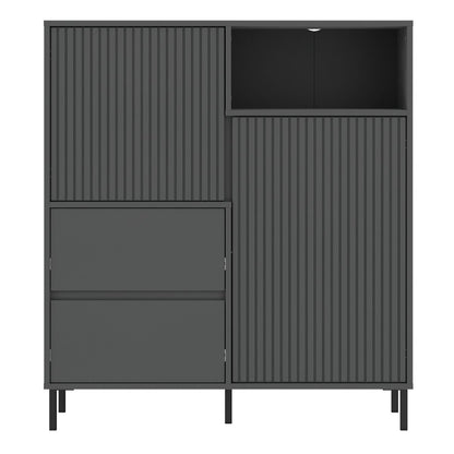 Avenale Sideboard 2 Door 2 Drawer in Anthracite - Furniture One Shop