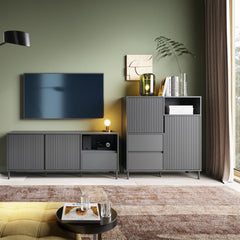 Avenale Sideboard 2 Door 2 Drawer in Anthracite - Furniture One Shop