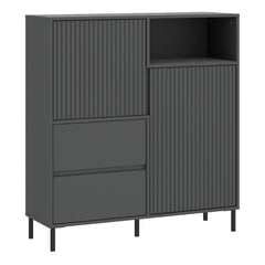 Avenale Sideboard 2 Door 2 Drawer in Anthracite - Furniture One Shop
