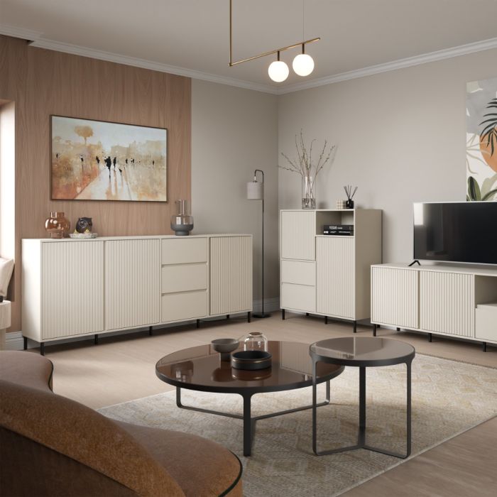 Avenale Sideboard 2 Door 2 Drawer in Cashmere - Furniture One Shop