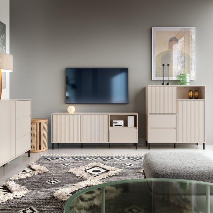 Avenale Sideboard 2 Door 2 Drawer in Cashmere - Furniture One Shop