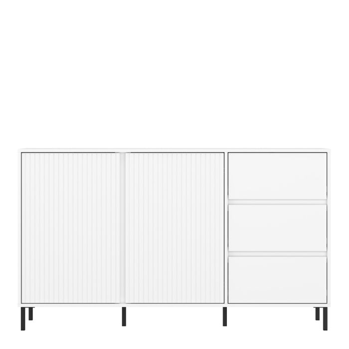 Avenale Sideboard 2 Door 3 Drawer in Alpine White High Gloss - Furniture One Shop