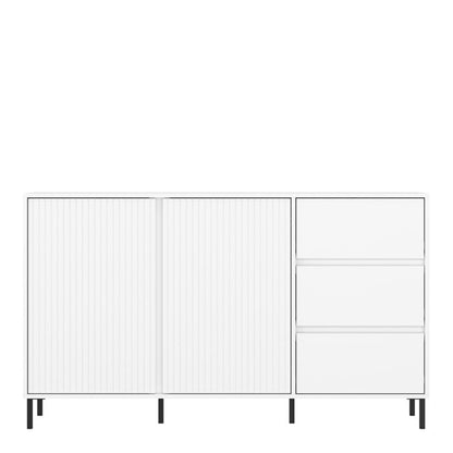 Avenale Sideboard 2 Door 3 Drawer in Alpine White High Gloss - Furniture One Shop