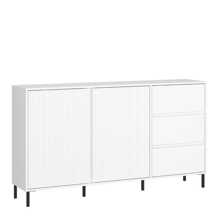 Avenale Sideboard 2 Door 3 Drawer in Alpine White High Gloss - Furniture One Shop