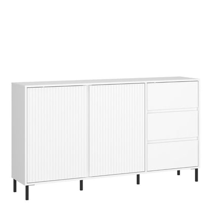 Avenale Sideboard 2 Door 3 Drawer in Alpine White High Gloss - Furniture One Shop