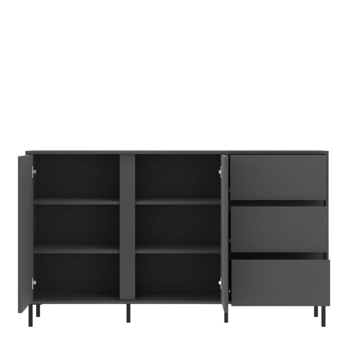 Avenale Sideboard 2 Door 3 Drawer in Anthracite - Furniture One Shop