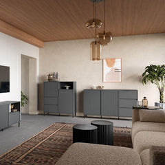 Avenale Sideboard 2 Door 3 Drawer in Anthracite - Furniture One Shop