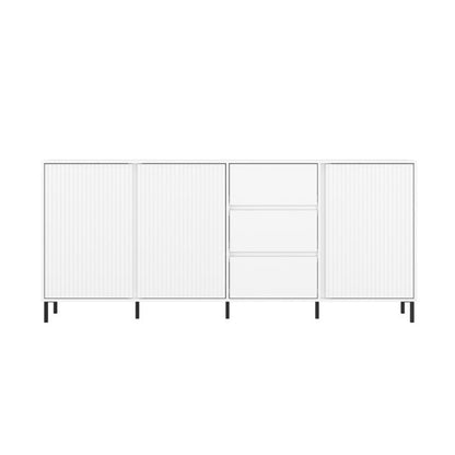 Avenale Sideboard 3 Door 3 Drawer in Alpine White High Gloss - Furniture One Shop