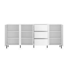 Avenale Sideboard 3 Door 3 Drawer in Alpine White High Gloss - Furniture One Shop