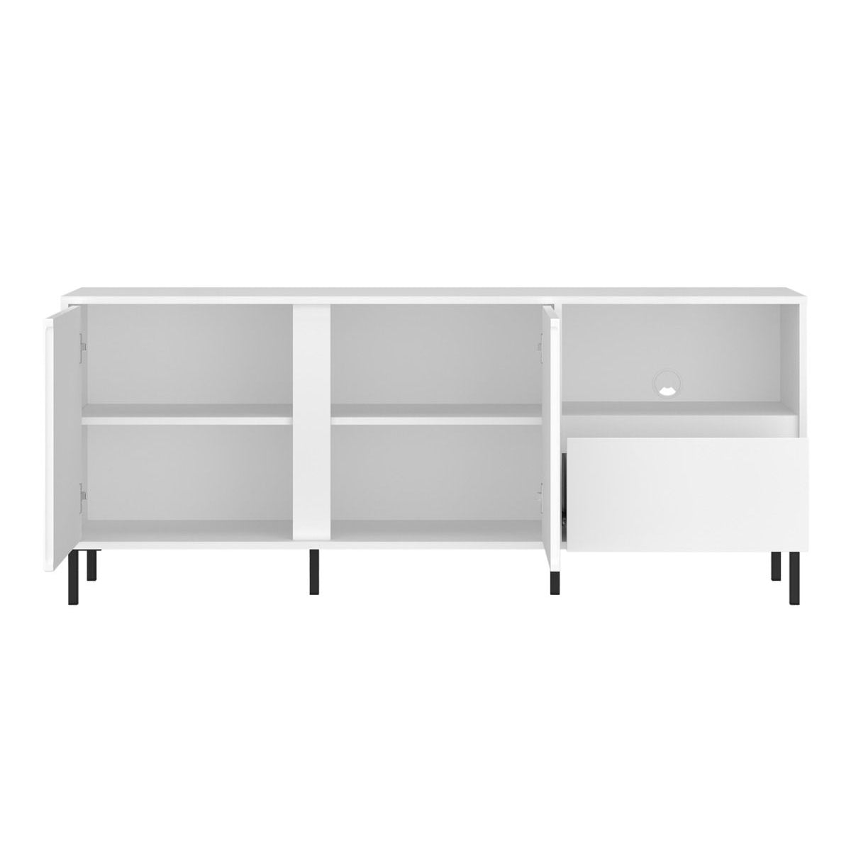 Avenale Small TV Stand 2 Door 1 Drawer in Alpine White High Gloss - Furniture One Shop