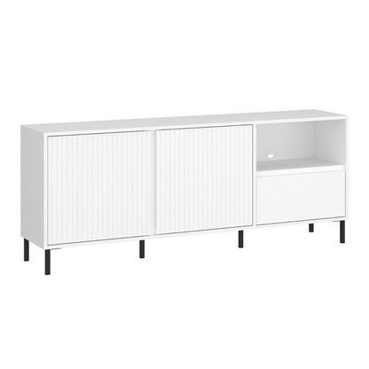 Avenale Small TV Stand 2 Door 1 Drawer in Alpine White High Gloss - Furniture One Shop