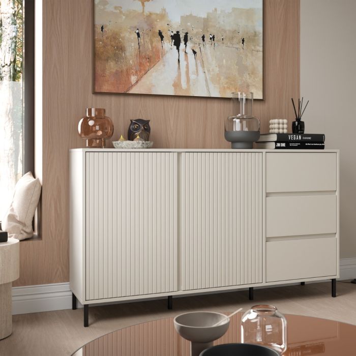 Avenale Wooden Sideboard 2 Door 3 Drawer in Cashmere - Furniture One Shop