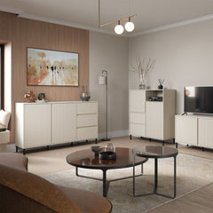 Avenale Wooden Sideboard 2 Door 3 Drawer in Cashmere - Furniture One Shop