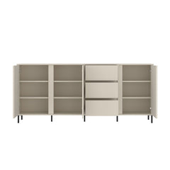 Avenale Wooden Sideboard 3 Door 3 Drawer in Cashmere - Furniture One Shop