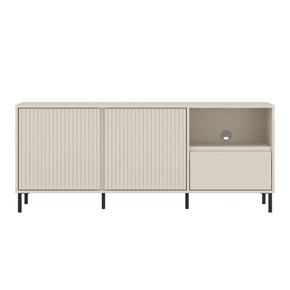 Avenale Wooden Small TV Stand 2 Door 1 Drawer in Cashmere - Furniture One Shop