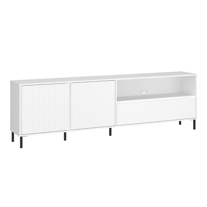 Avenale Wooden TV Stand 2 Door 1 Drawer in Alpine White High Gloss - Furniture One Shop