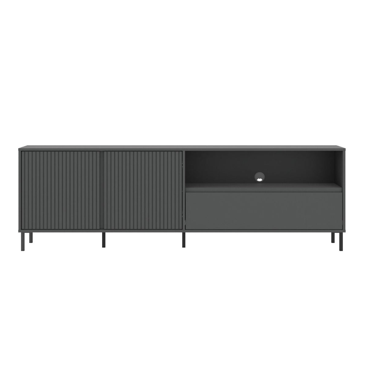 Avenale Wooden TV Stand 2 Door 1 Drawer in Anthracite - Furniture One Shop