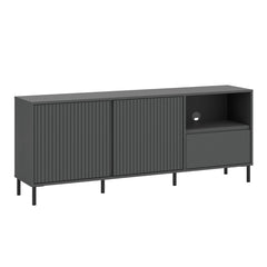 Avenale Small Wooden TV Stand 2 Door 1 Drawer in Anthracite - Furniture One Shop