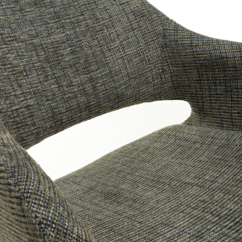 Aztec Tweed GreenSwivel Dining Chairs In Pair
