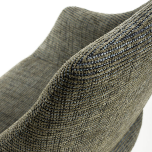 Aztec Tweed GreenSwivel Dining Chairs In Pair