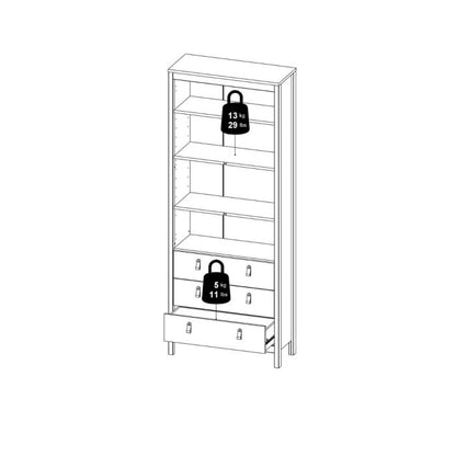 Barcelona China Cabinet 2 Glass Doors with 3 Drawers in Matt Black - Furniture One Shop