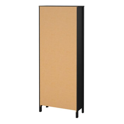 Barcelona China Cabinet 2 Glass Doors with 3 Drawers in Matt Black - Furniture One Shop
