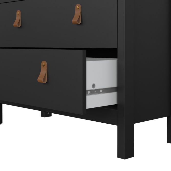 Barcelona China Cabinet 2 Glass Doors with 3 Drawers in Matt Black - Furniture One Shop