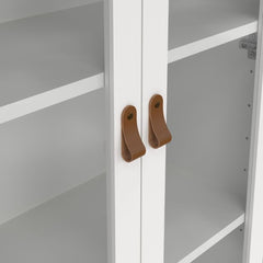Barcelona China Cabinet 2 Glass Doors with 3 Drawers in White - Furniture One Shop