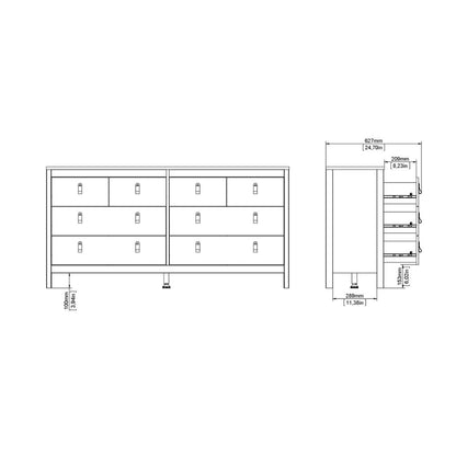 Barcelona Double Dresser 4+4 Drawers in White