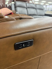 Barcelona Electric Recliner 2 Seater Sofa In Brown Leather - Furniture One Shop