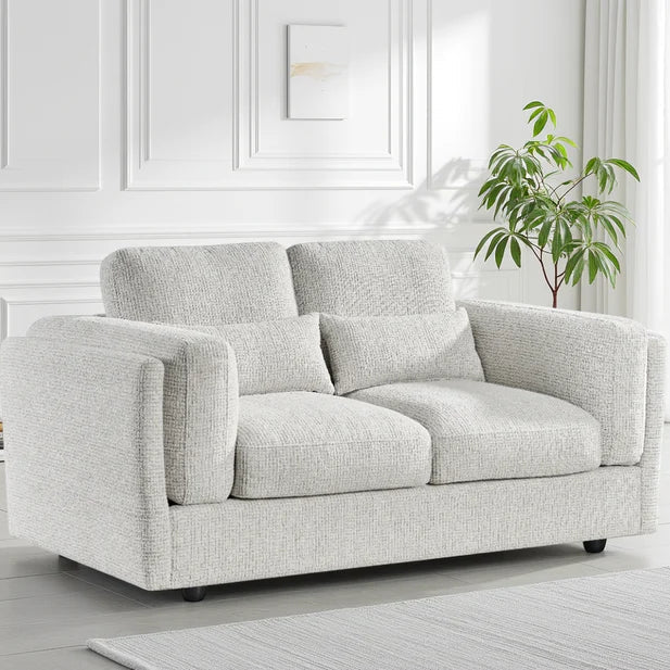 Bari 2 Seater Sofa In Beige Fabric